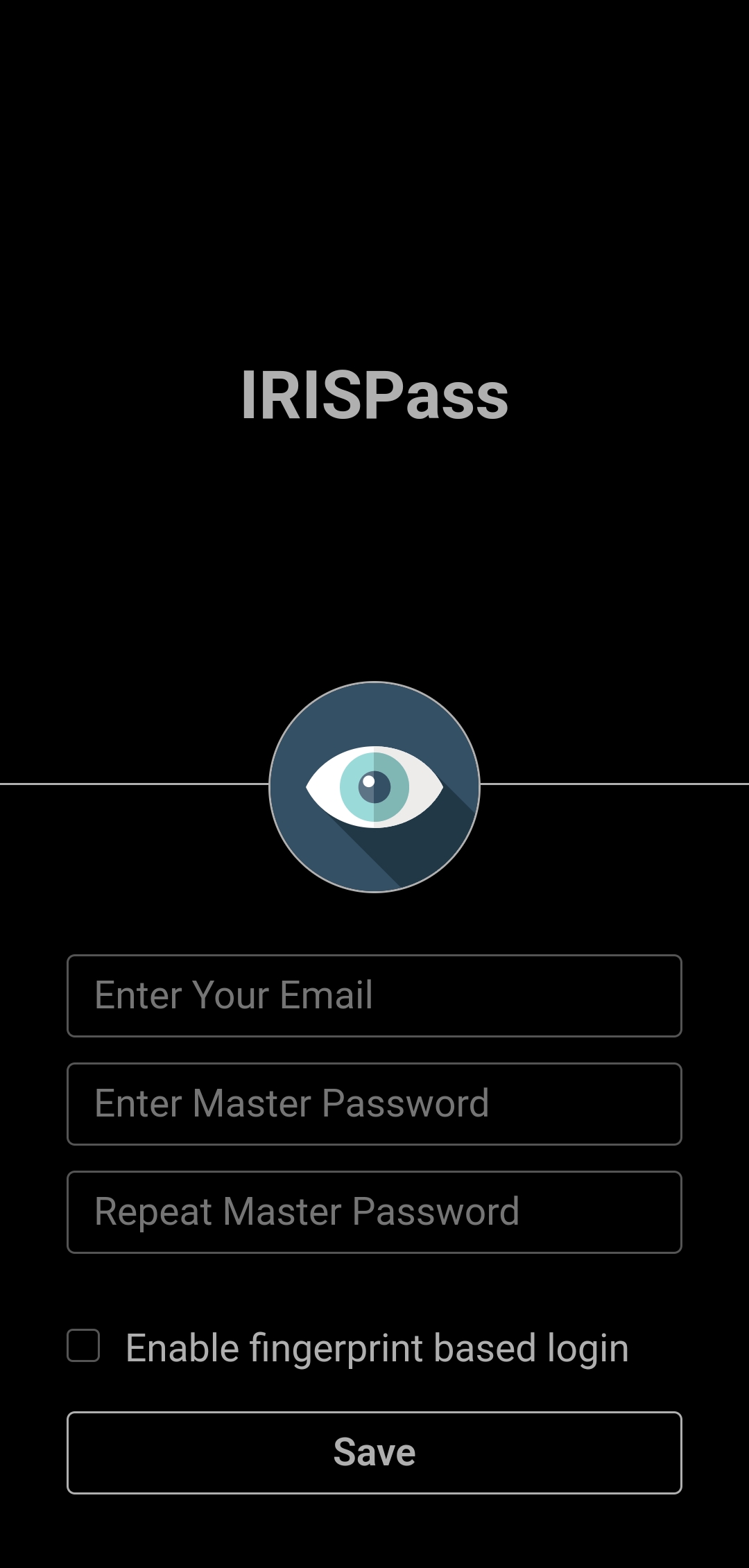 Setting up the master password