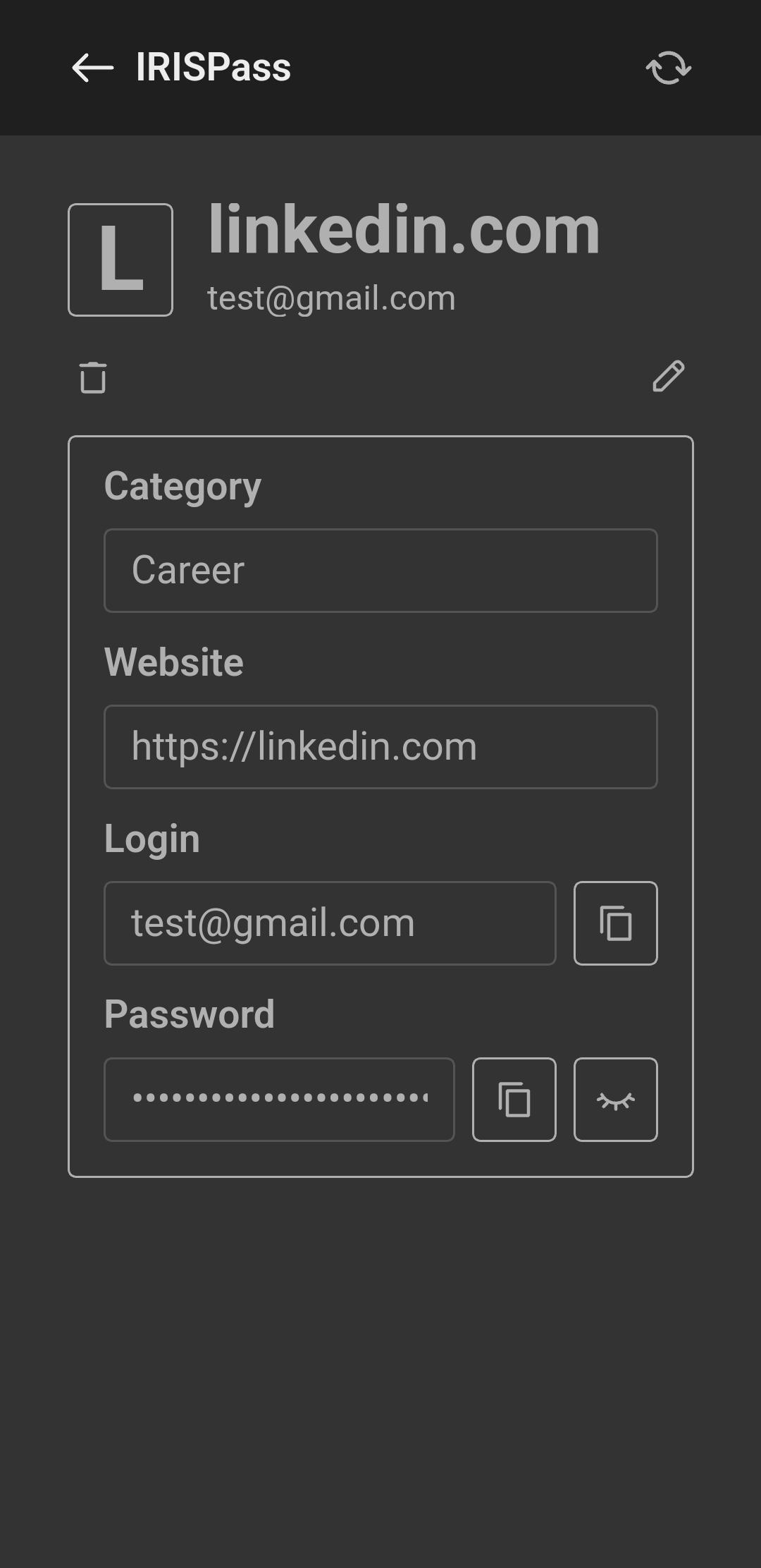 Viewing a stored password